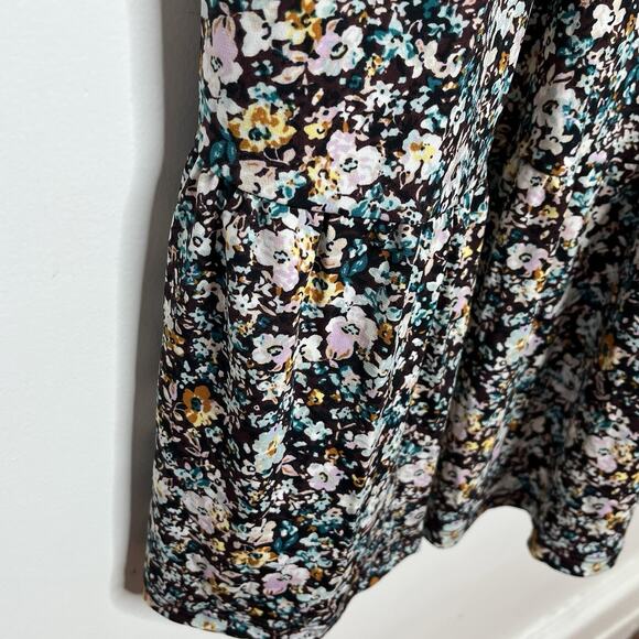 Torrid Floral Print Tiered Faux Wrap Dress Burgundy Womens 2X Wedding Guest Fall - Picture 7 of 10